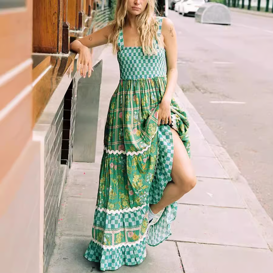 Albahaca - Vestido Maxi Bohemio Sueños de Sol