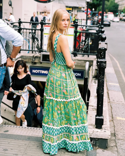 Albahaca - Vestido Maxi Bohemio Sueños de Sol