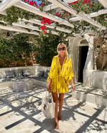 Adalyn - Vestido Mini Chic de Escote en V y Cintura Alta