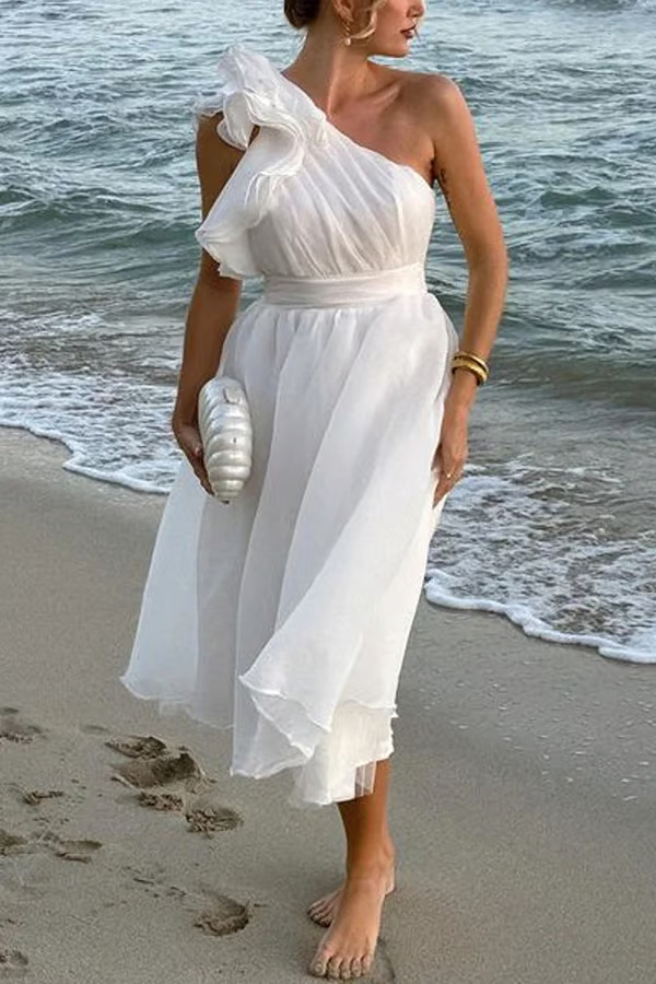 Bellamy - Vestido de verano elegante inclinado chic