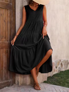 Lone - Vestido casual de corte holgado con dobladillo con volantes