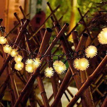 Luces de hadas blancas cálidas solares para exteriores en cadena