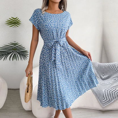 Alina | Vestido midi plisado floral