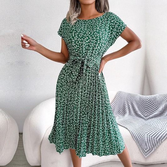 Alina | Vestido midi plisado floral