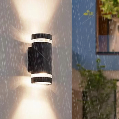 Luz de pared exterior solar LED impermeable arriba y abajo