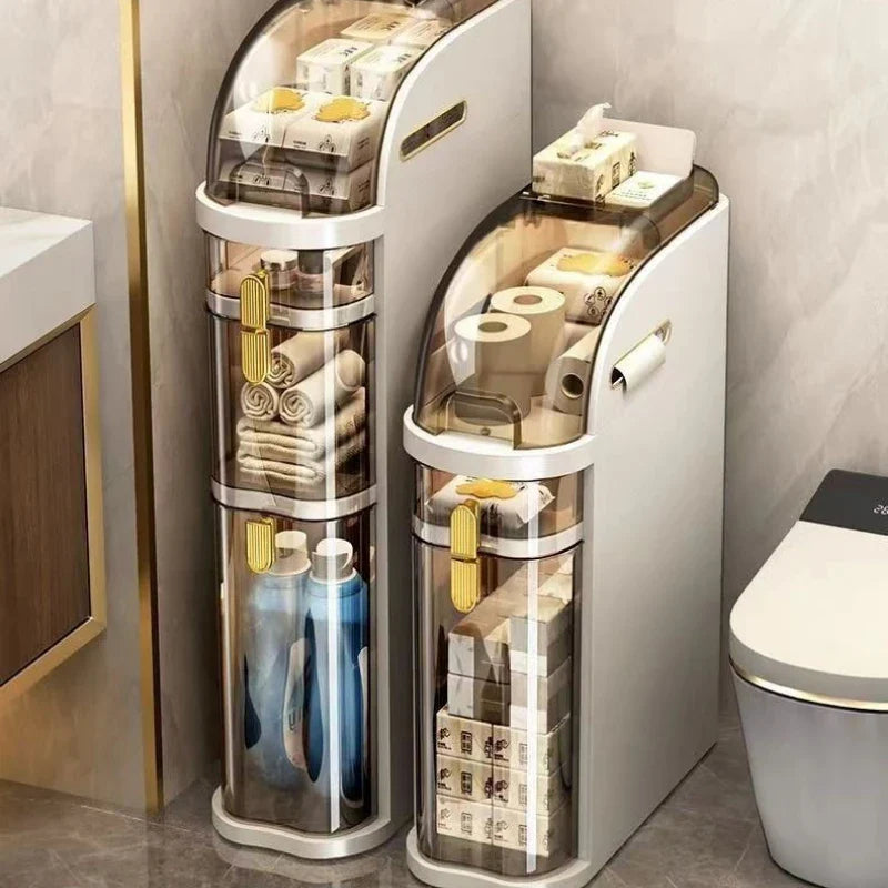 Slim Rolling Bathroom Organizer – Hidden Storage for Small Spaces