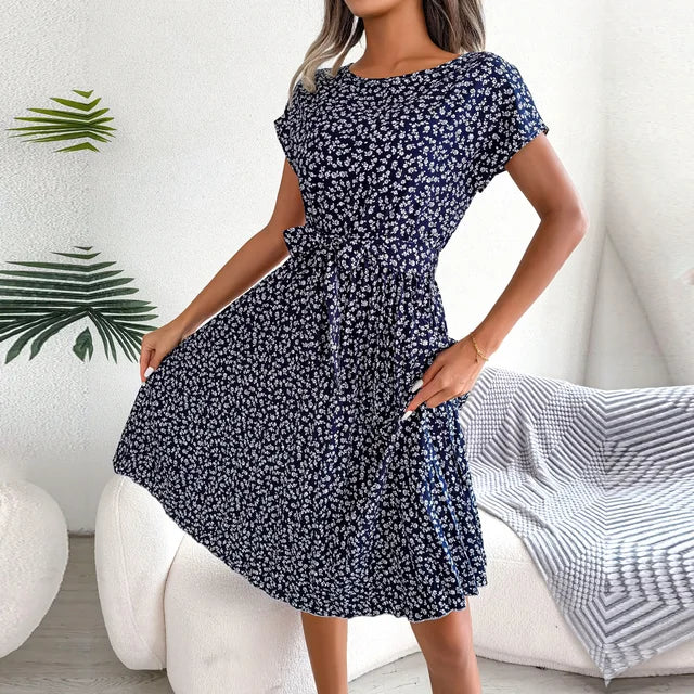 Alina | Vestido midi plisado floral
