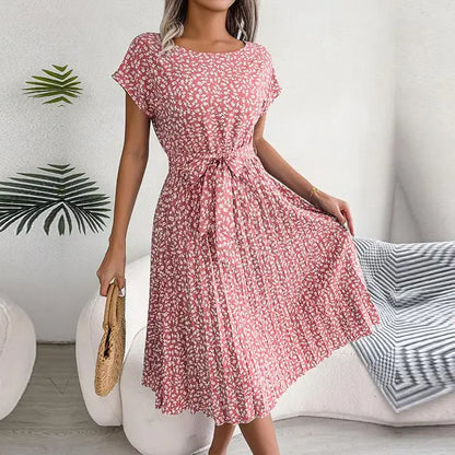 Alina | Vestido midi plisado floral