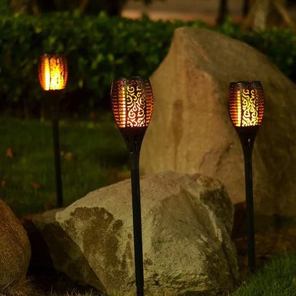 Luz de antorcha solar para jardín exterior con efecto llama