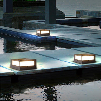 Luz de Poste Solar LED para Jardín de Aluminio Negro