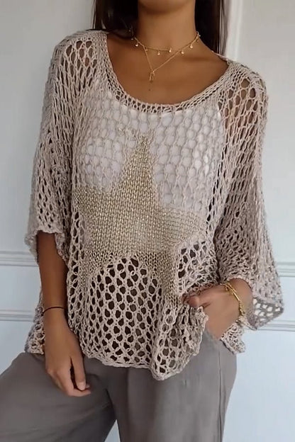 Piha | Elegante top in maglia all'uncinetto 