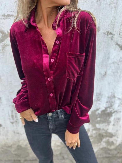 Lyn | Blusa de Terciopelo Clásica
