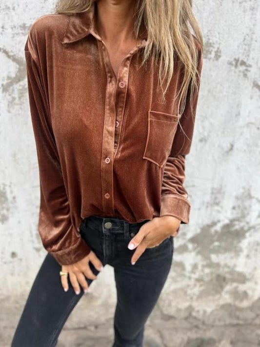 Lyn | Blusa de Terciopelo Clásica