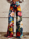 Tyra | Pantalones de pierna ancha cómodos con estampado floral colorido