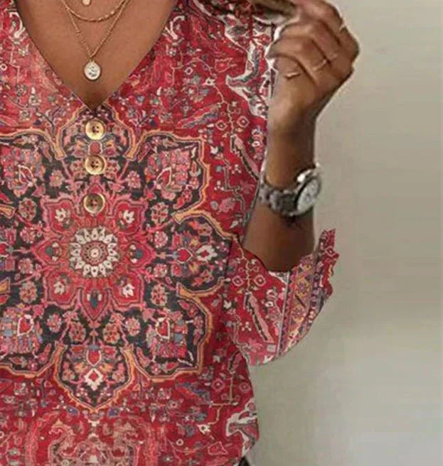 Daniela | Blusa Vintage con Volantes Boho