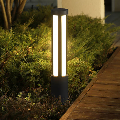 Luz de bolardo LED exterior Poste de aluminio negro