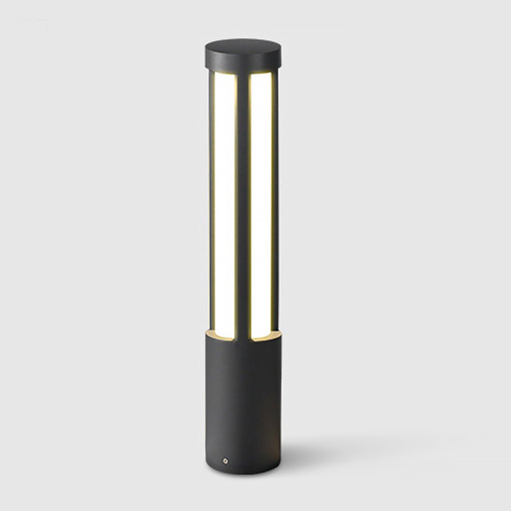 Luz de bolardo LED exterior Poste de aluminio negro