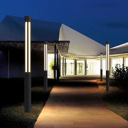 Luz de bolardo LED exterior Poste de aluminio negro