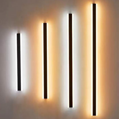 Lámpara de pared exterior moderna negra con LED