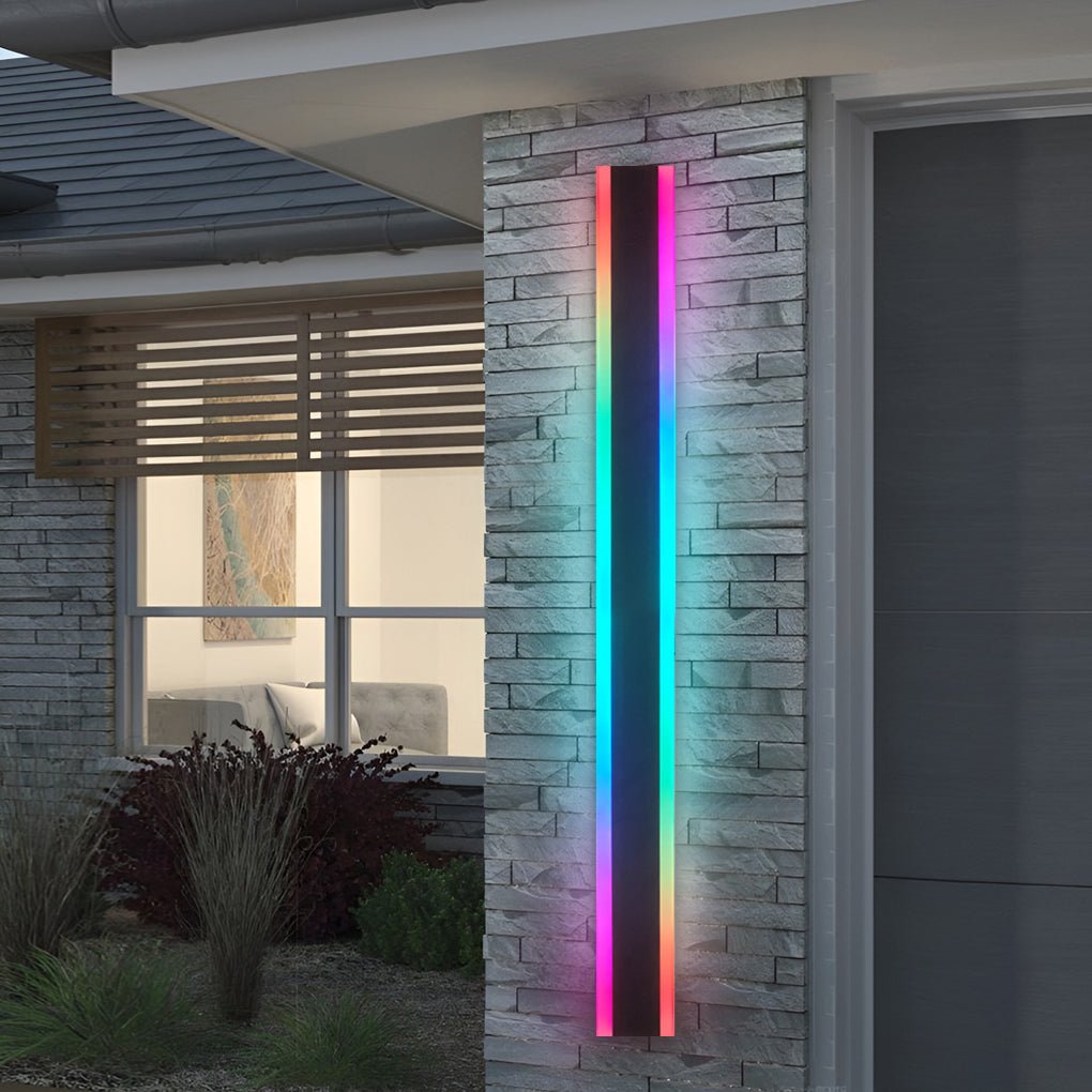 Lámpara de pared exterior moderna negra con LED