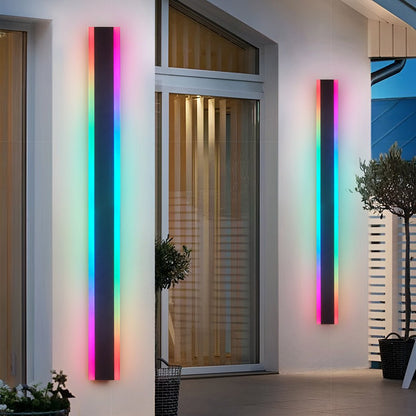 Lámpara de pared exterior moderna negra con LED