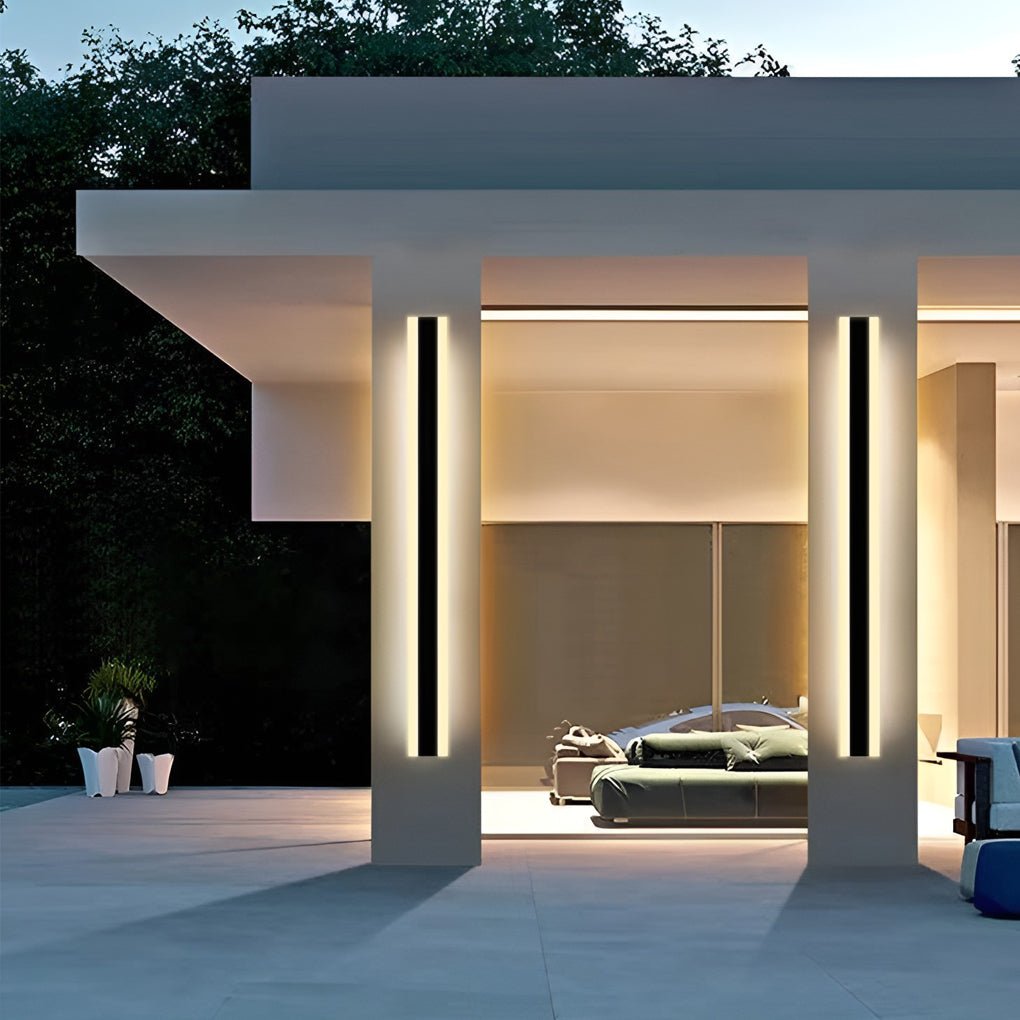Lámpara de pared exterior moderna negra con LED