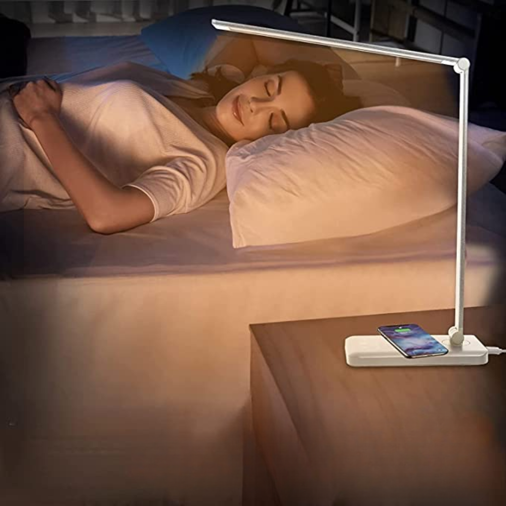 Lámpara de escritorio con LED ajustable y carga USB