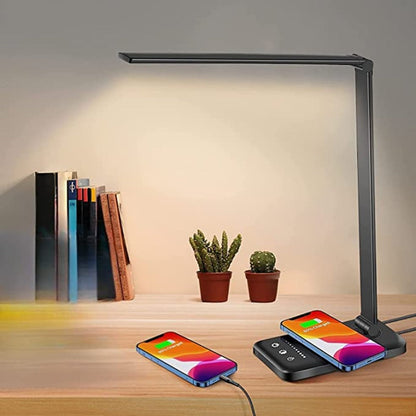 Lámpara de escritorio con LED ajustable y carga USB