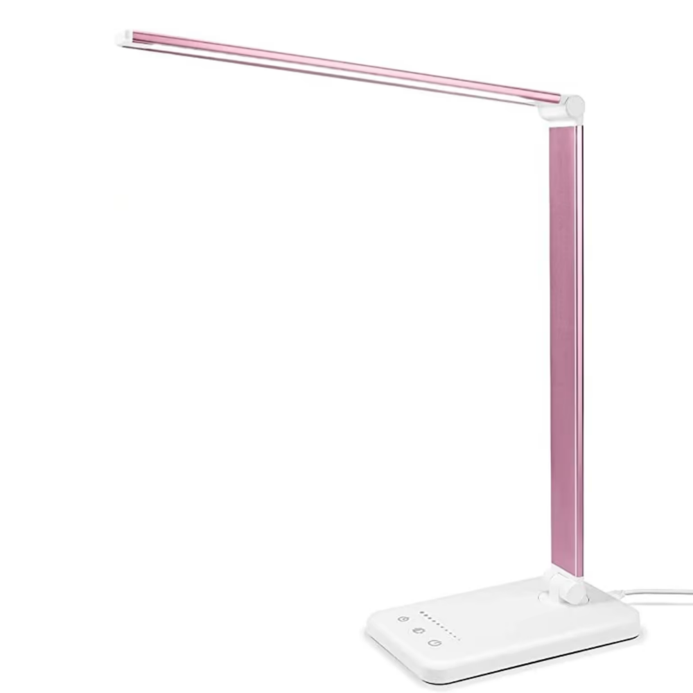 Lámpara de escritorio con LED ajustable y carga USB