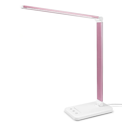Lámpara de escritorio con LED ajustable y carga USB