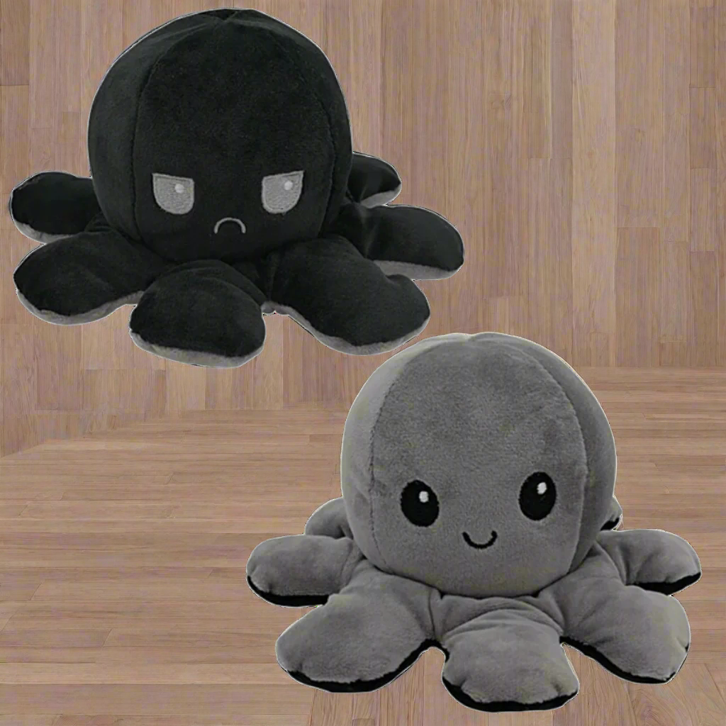 Peluche reversible de pulpo suave