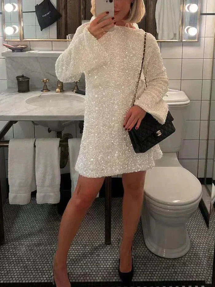 Scarlett | Vestido Glamuroso con Lazo de Lentejuelas