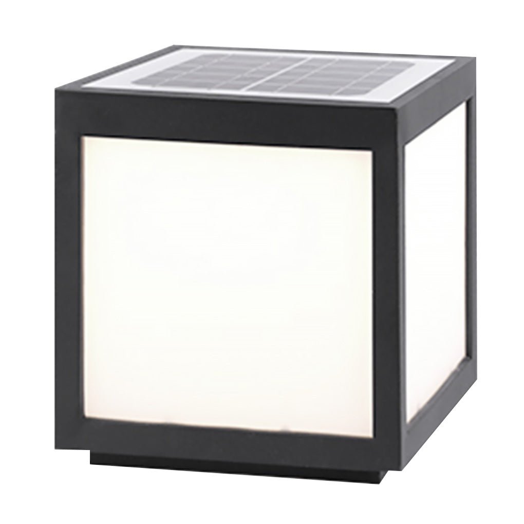 Lámpara de poste LED exterior negra solar