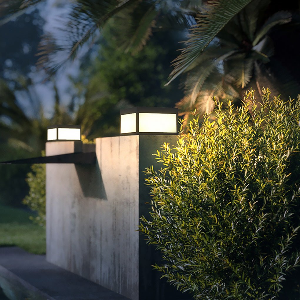 Lámpara de poste LED exterior negra solar