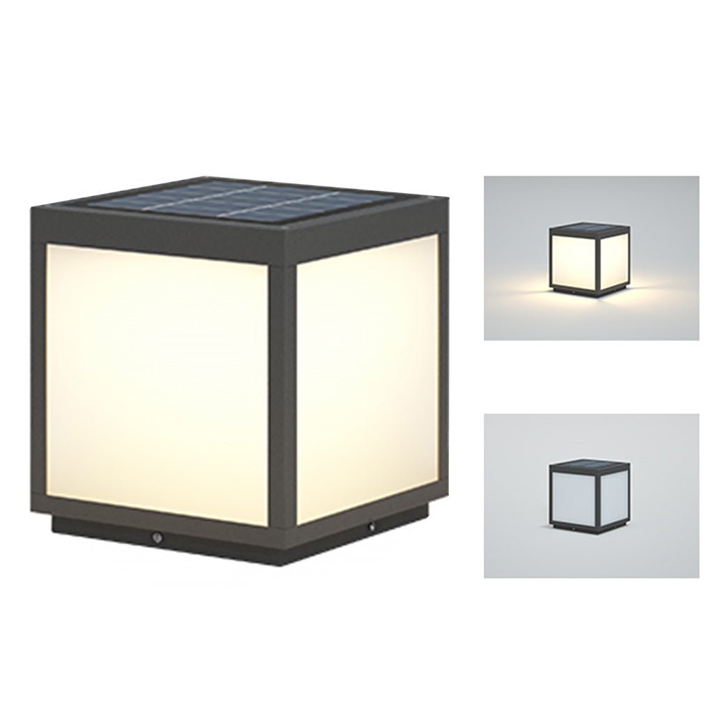 Lámpara de poste LED exterior negra solar