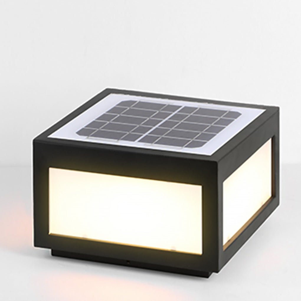 Lámpara de poste LED exterior negra solar