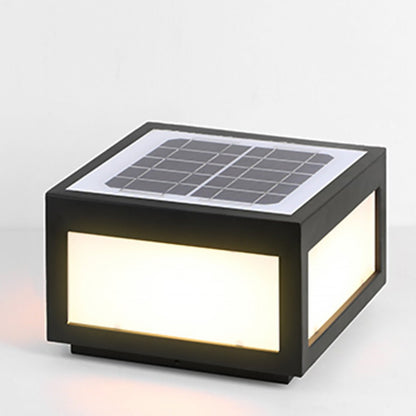 Lámpara de poste LED exterior negra solar