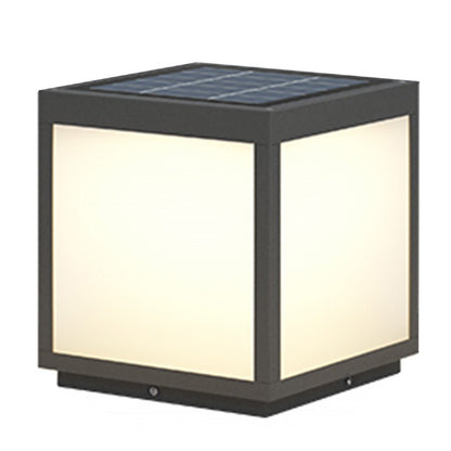 Lámpara de poste LED exterior negra solar