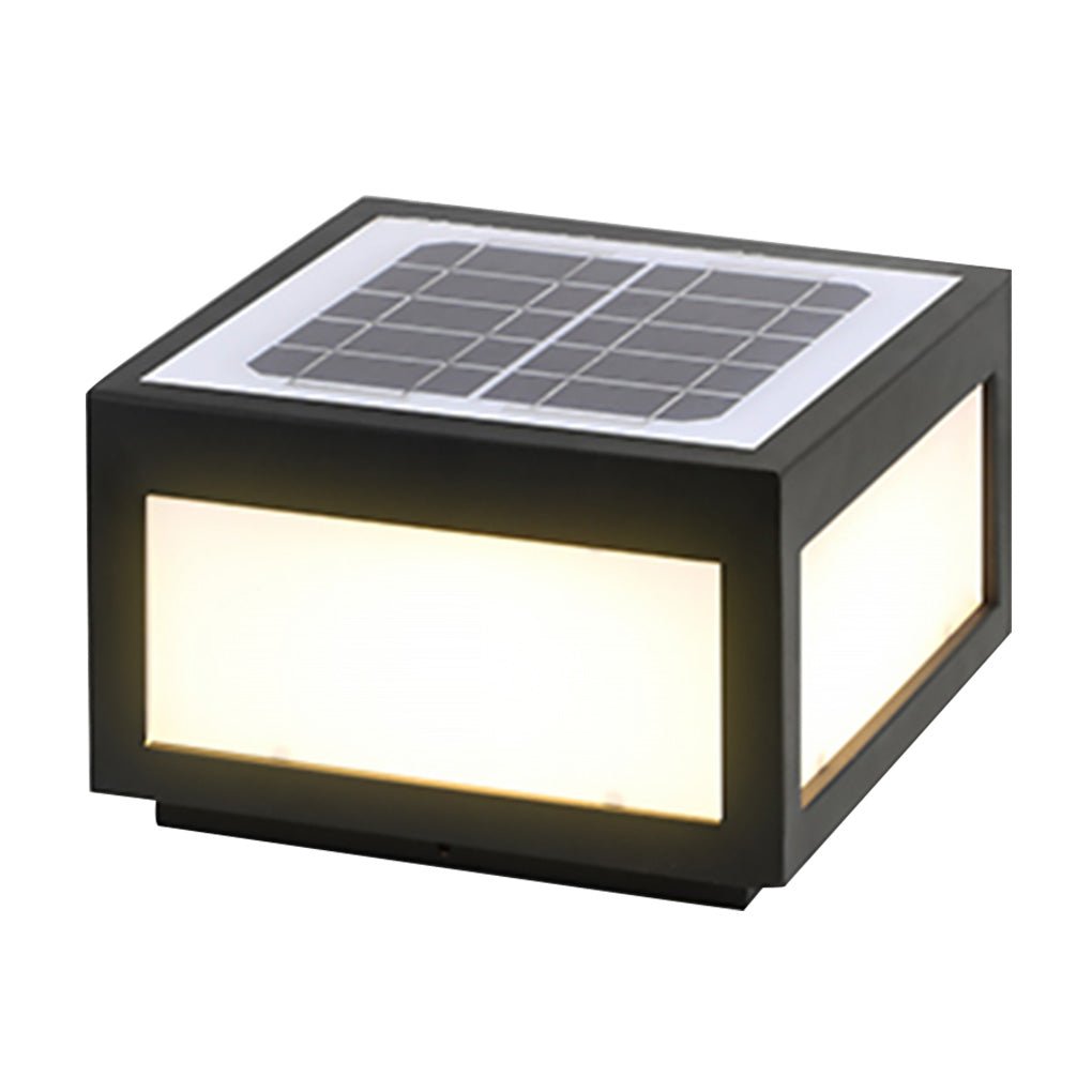 Lámpara de poste LED exterior negra solar