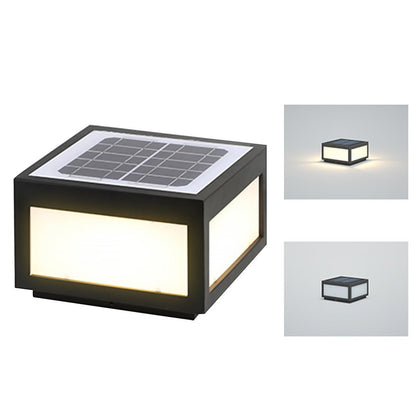 Lámpara de poste LED exterior negra solar
