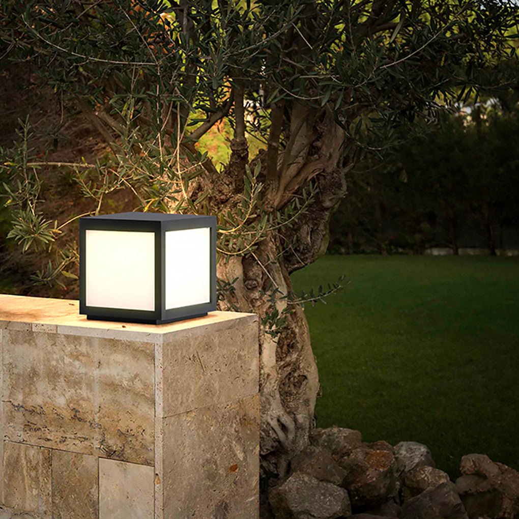 Lámpara de poste LED exterior negra solar