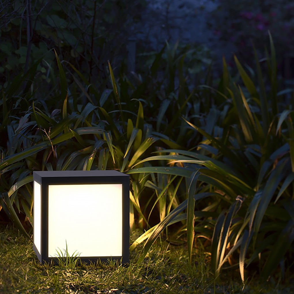 Lámpara de poste LED exterior negra solar