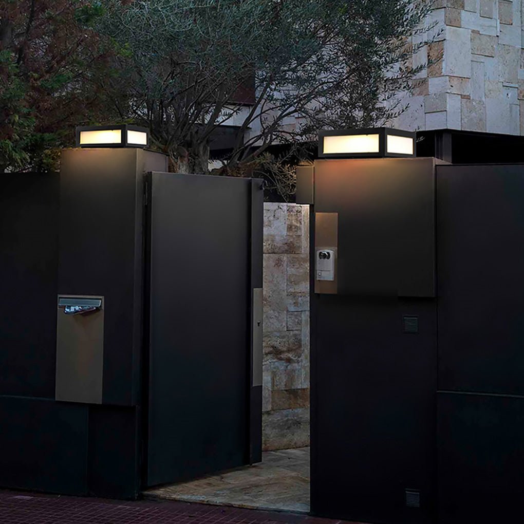 Lámpara de poste LED exterior negra solar
