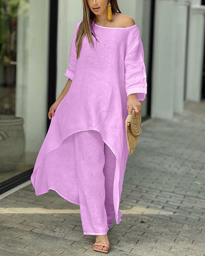 Conjunto casual de dos piezas Sam Dress en colores sólidos