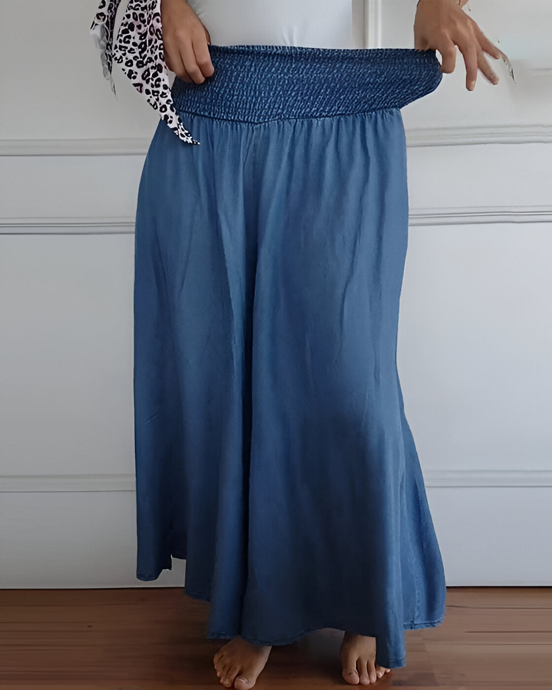 Pantalones de pierna ancha Saab con cintura elástica