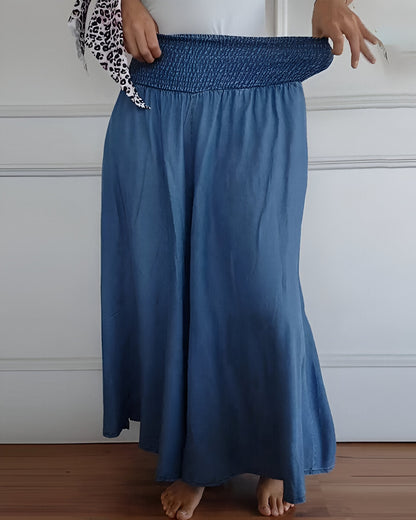 Pantalones de pierna ancha Saab con cintura elástica