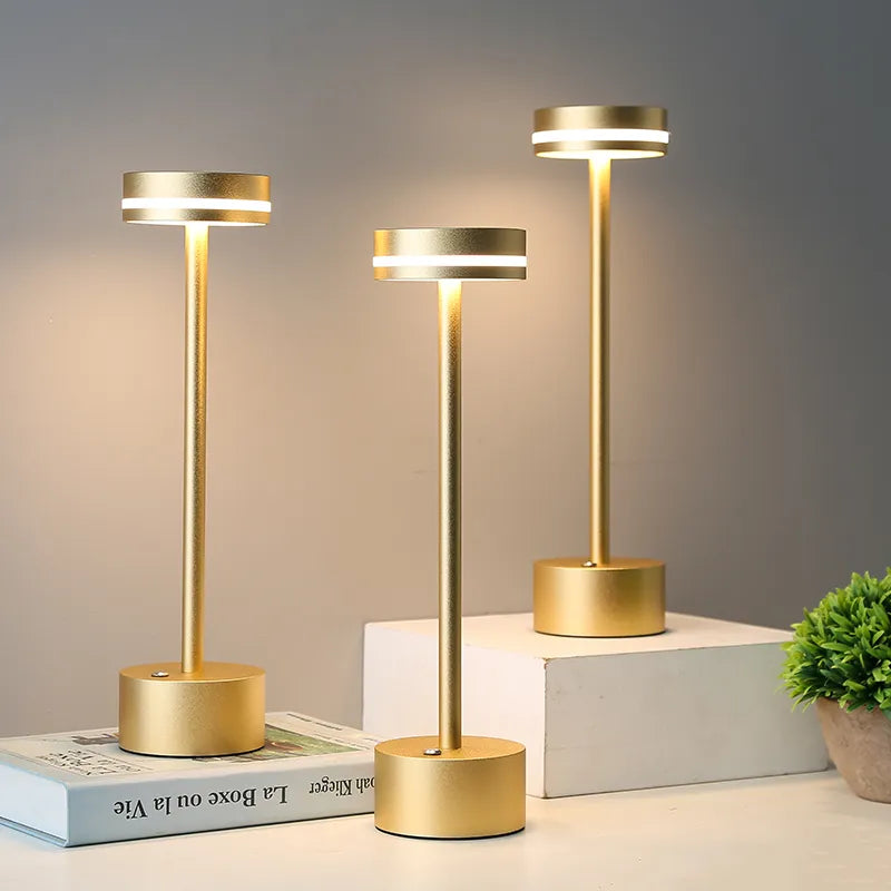 Table Lamp Gold Aluminum LED Touch Light