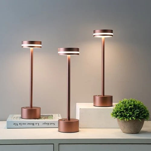 Table Lamp Gold Aluminum LED Touch Light
