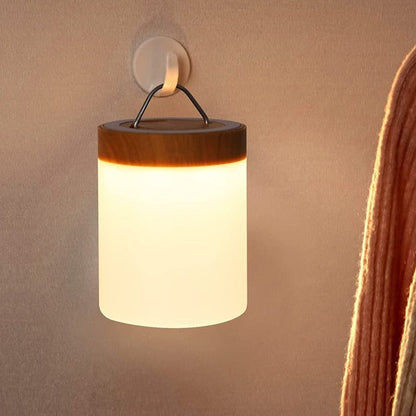 LED Table Lamp with Wooden Base and Touch Control