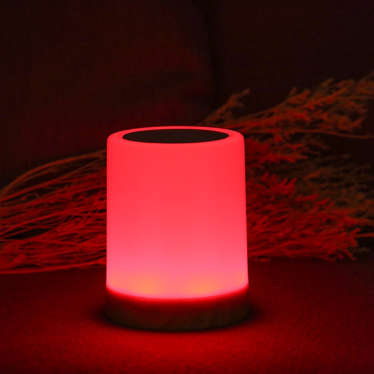 LED Table Lamp with Wooden Base and Touch Control